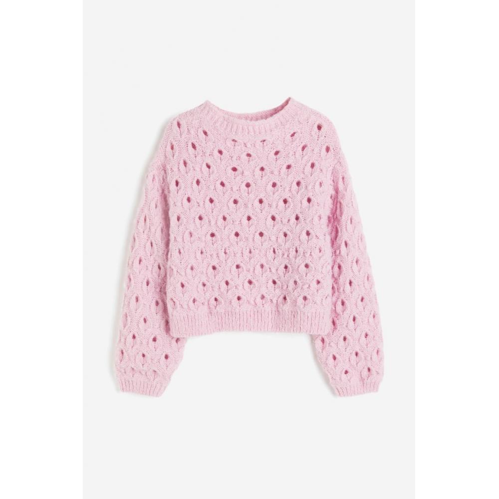 

Свитер HM дырчатой ​​вязки светло-розовый