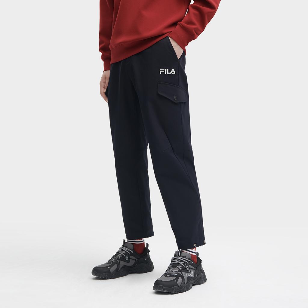 Fila Letter Logo Printed Woven Casual Pants Men Pants Legendary-Blue F11M349801F-NV