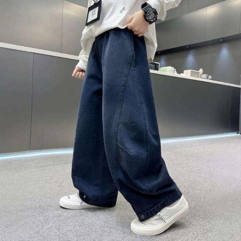 Boys Cotton Casual Tapered Pants Kids Autumn Long Trousers