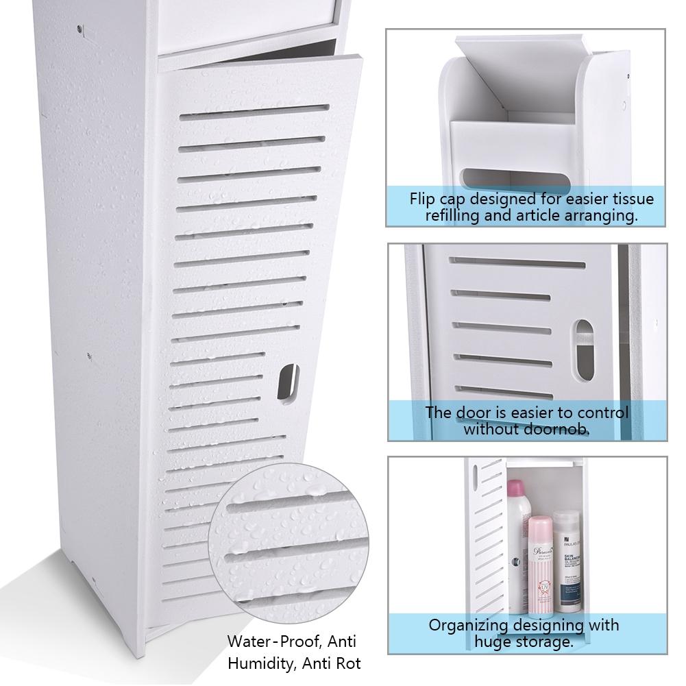Toilet Beside Cabinet 31.5in High 6.7in Wide Waterproof High Stability Bathroom Storage Cabinet