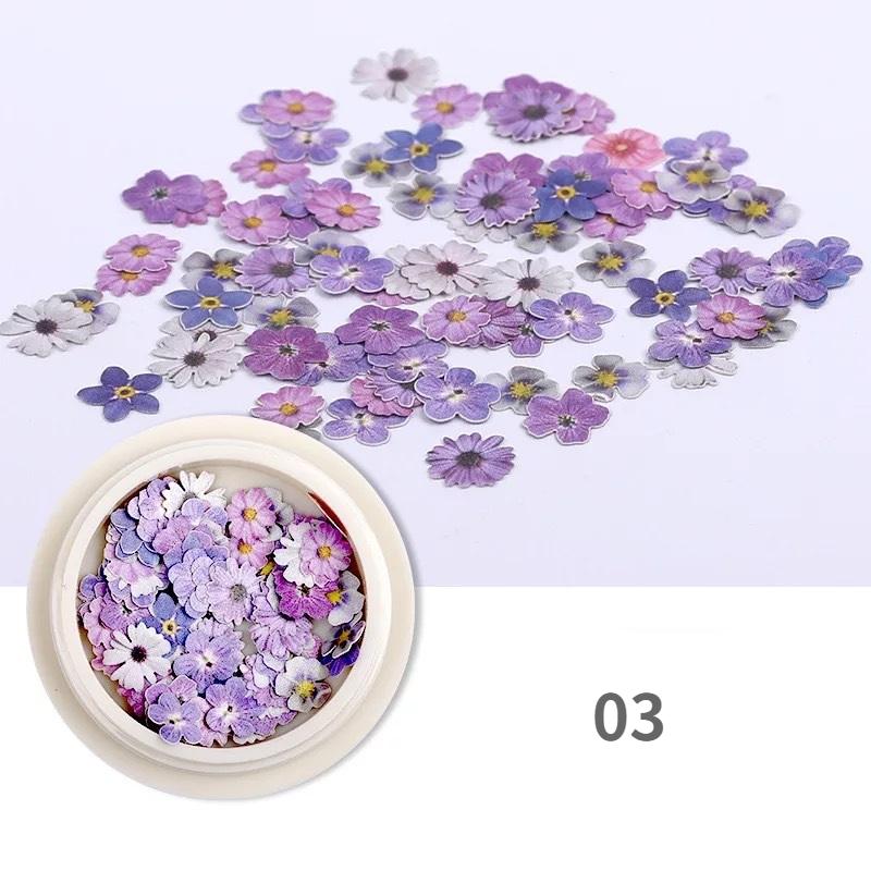2 Boxes Nail Art Color Mixed Small Daisy Flower Rose Ultra-thin Wood Pulp Patch DIY Nail Art Jewelry Nail Art Decoration