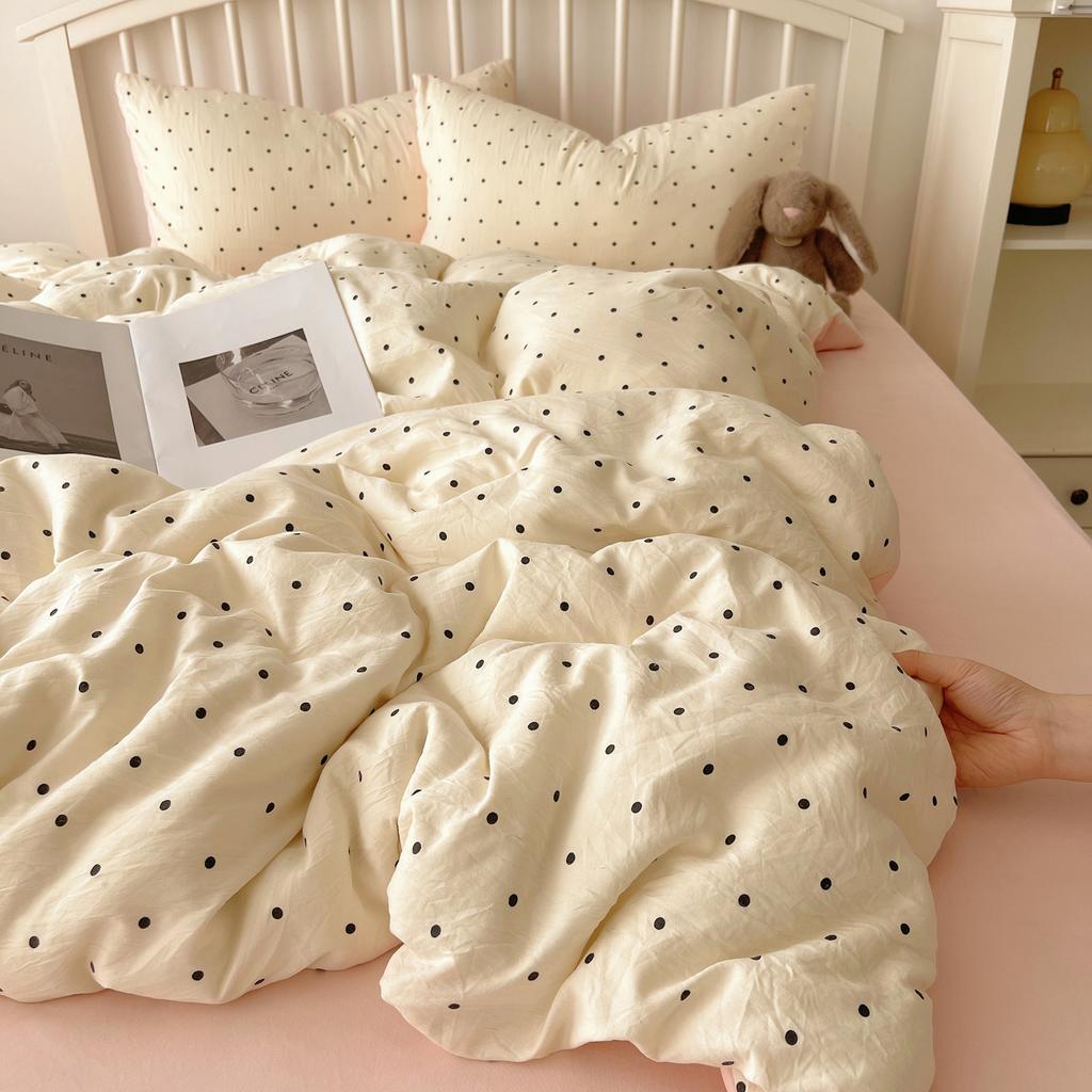 Pure Cotton Bedding Set Four-piece Set Skin-friendly Breathable and Comfortable Bed Sheet Quilt Cover Pillowcase