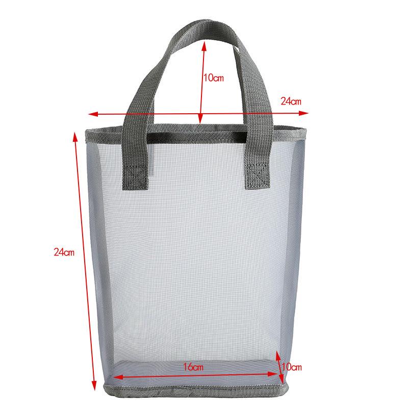 Hot Lightweight Mesh Pouch Set See Through Portable Handle Multi Functional Compact Daily Makeup Durable Storage Bag серый