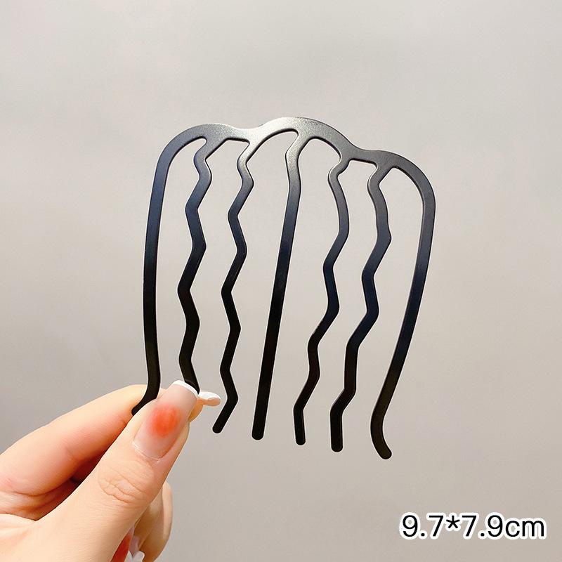 New Hairpin Female Disc Hair Artifact U-shaped Fixed Four Toothed Insert Comb Hairpin Ancient Style Flower Headpiece