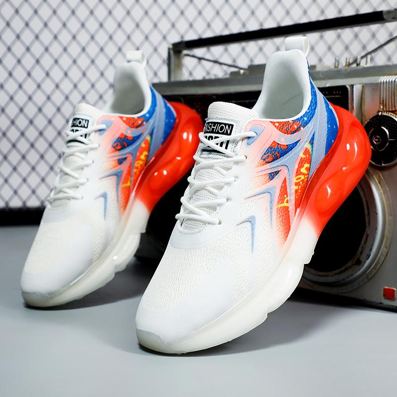 

Men Sports Shoes Spring New Men Paltform Air Cushion Casual Shoes Fashion Casual Sneakers Men Mesh Breathable Men Sneakers 46 білий