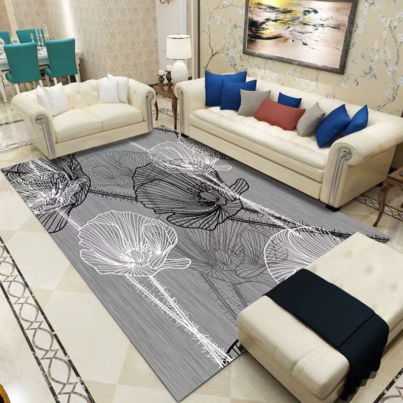 Light Luxury High-End Flannel Carpet Anti-Slip For Living Room Sofa Stain-Resistant Foot Mat For Bedroom Home Decoration