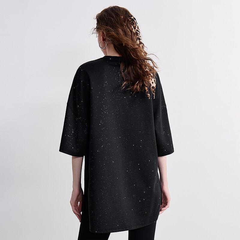 Chuyu Women's Glitter Print Loose Fit T-shirt
