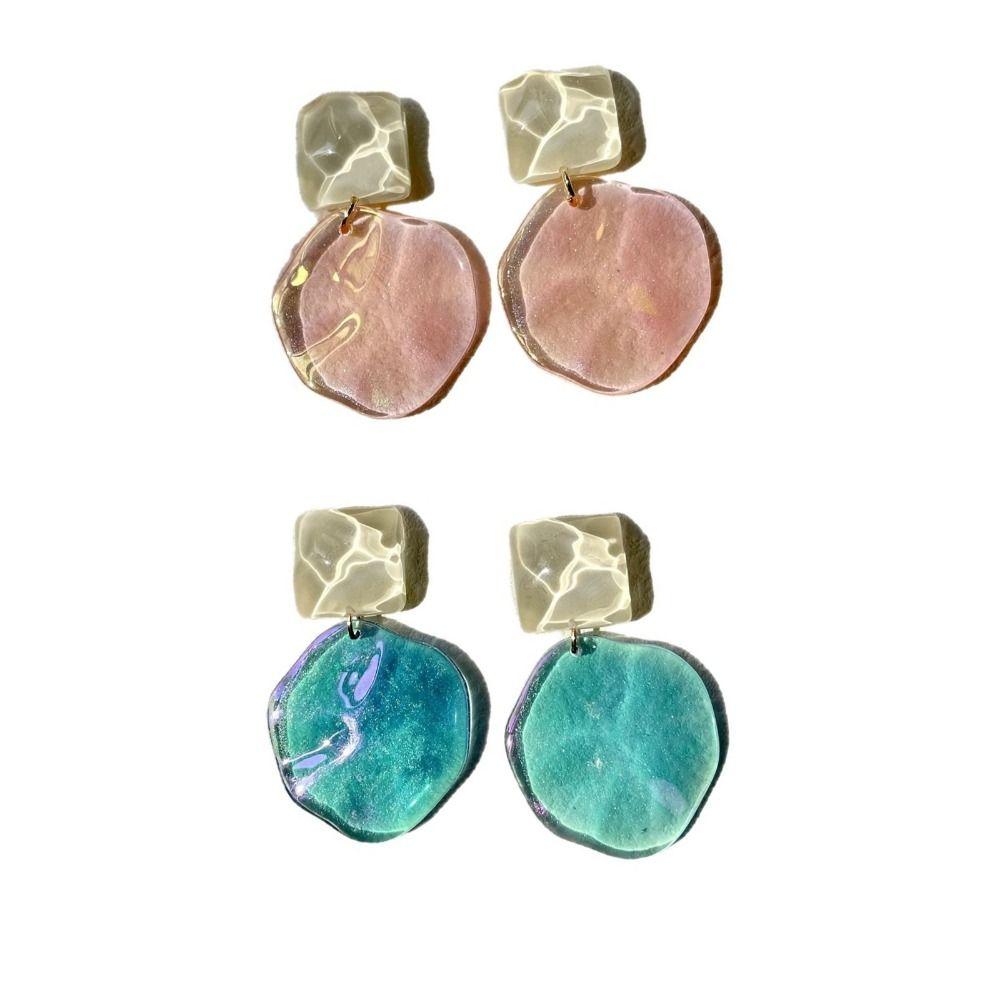Crystal Clear Drops Earrings Acrylic Stud Earrings Chic Geometric Pendant Earrings Women's Jewelry