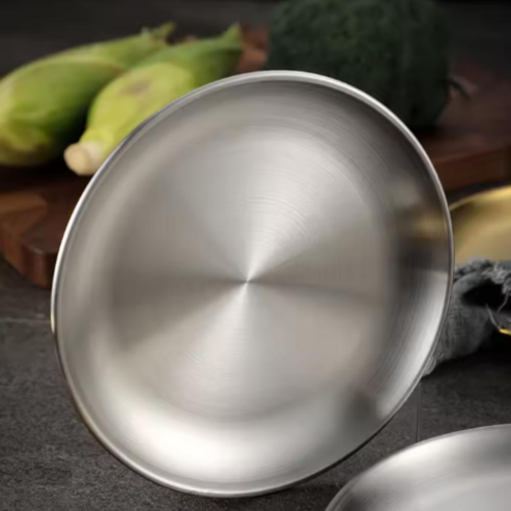 

5.5inch Stainless Steel Dining Dish Camping Picnic Tray Dirt Proof Bar Tableware Fruit Snack Cake Plate Kitchen Accessories 14cm