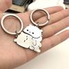 Set of 2 Matching Keychain Animal Key Rings Stylish Couple Key Chain Stainless Steel Keyring Decorations for Lovers