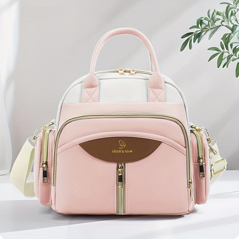 

Multi-Functional Large Capacity Parent Bag - Lightweight Vintage Backpack, Stylish Travel Shoulder Bag with 4 Color Options, Perfect Holiday Gift розовый