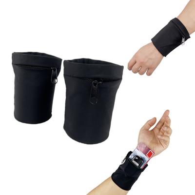 Schweißband für das Handgelenk Handgelenk-Geldbörse Armband Tasche mit Reißverschluss Sport-Handgelenktasche Telefon Münzen Schlüssel Aufbewahrung für Damen Herren Laufen