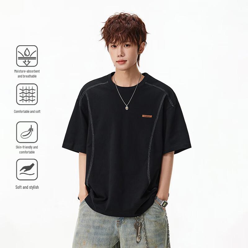 VUUG Men s Contrast Stitch Cotton Short Sleeve T-Shirt M