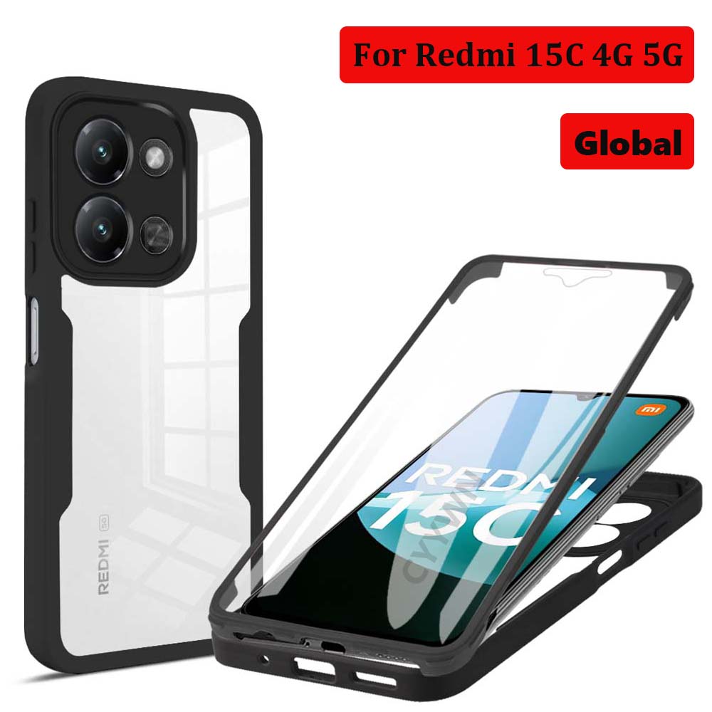 360 Full Body Screen Protector Transparent Case For Redmi 15C 4G 5G Global 171mm  Shockproof Phone Cover