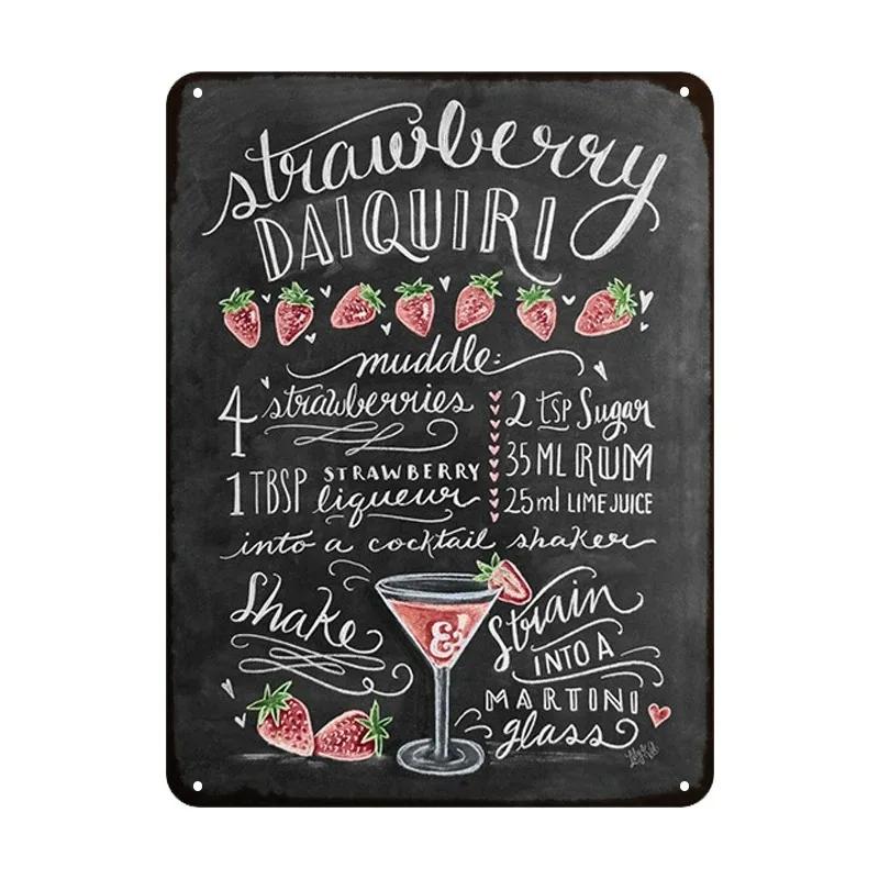 Summer Time BEER Retro Metal Tin Signs Decor Mojito Cocktail Plaque Vintage Posters Bar Pub Art Stickers Wall Decor