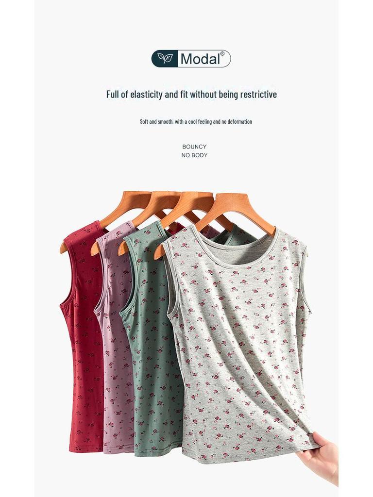 Mamas Sommerpyjama: Leichtes Modal-Set aus Weste und Kurzarm für Frauen mittleren und höheren Alters