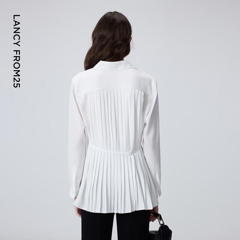 Lancy Pleated White Commuter Blouse