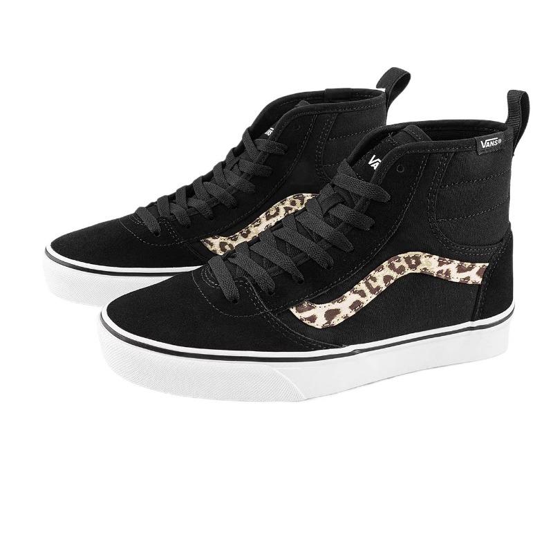 Vans Ashwood Hi Mid Top Skate Shoes For Women With Leopard Print Side Stripes Street Style VN000D96BM8