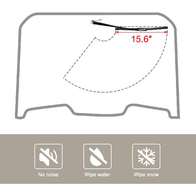 Universal UTV & Golf Cart Wiper Blade With Manual Wiper Arm Kit | Heavy-Duty All-Weather Sintered Metal Design For Polaris/Club Car/Yamaha | Easy