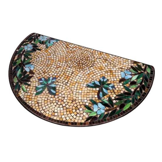 Floor Mat Semi-Circular Design 3D Illusion Rug Non-Slip Decorative Door Mat Entryway Living Room Bedroom Fade-Resistant Area Rug