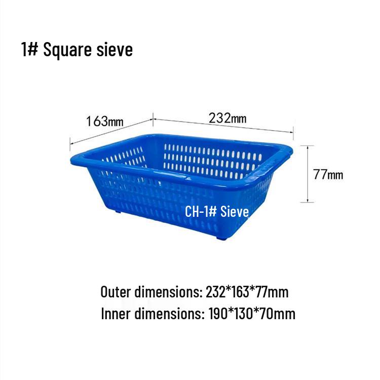 Rectangular Thickened Plastic Sieve Basket for Storage and Draining - White