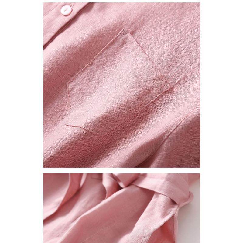 Literarischen Vintage Große Größe Einfarbig Lose Mittel Lange Kurzarm Kleid Frau