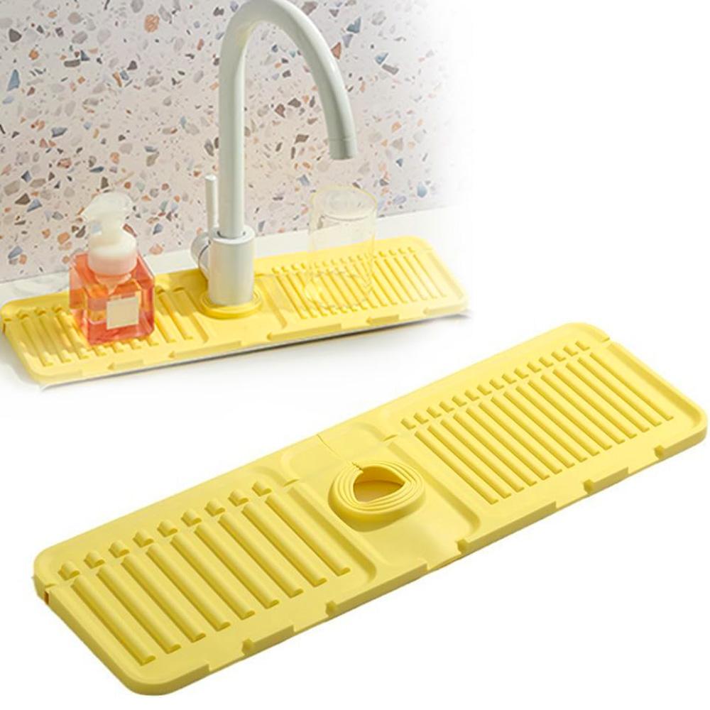 

Силиконовый коврик для защиты от брызг кухонного крана, защитный коврик для раковины, губка, защитная накладка для столешницы, для ванной, кухонные принадлежности, новые жёлтый