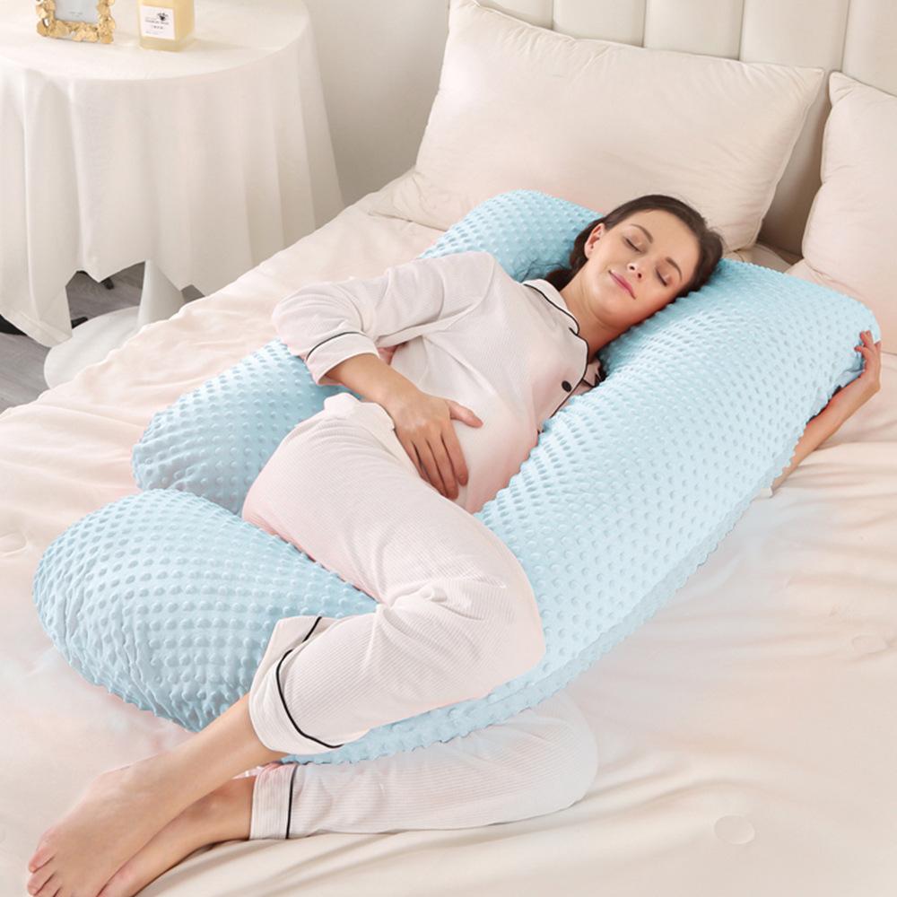 Crystal Velvet J-shaped Pregnancy Pillow Nursing Pillow Pregnant Woman Belly Support Pillow Side Sleeping Pillow Waist Pillow