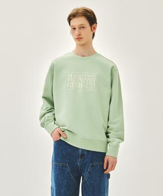 Malittepeulangsowajeobeo Classic Logo Embroidery Sweatshirt Light Green