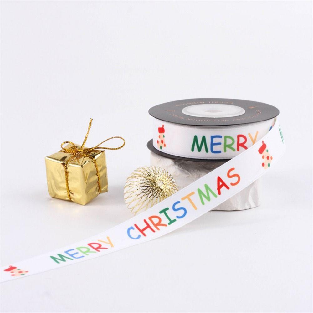 10 Yards/Roll Christmas Series Ribbon Christmas Printed Fabric Craft Ribbon  For Gift Wrapping