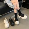 Jesienne buty płócienne na grubej podeszwie, z okrągłym noskiem, grube, codzienne, dla kobiet