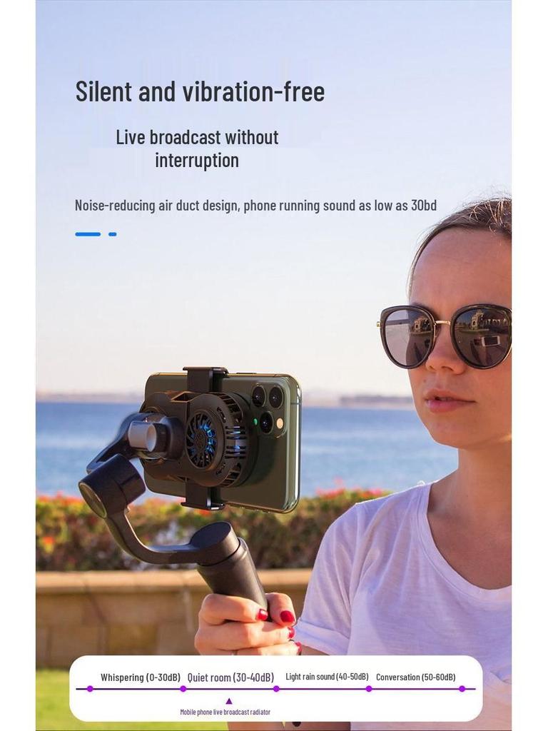 Semiconductor Phone Cooler & Magnetic Tripod with Dual Fill Lights for Streaming