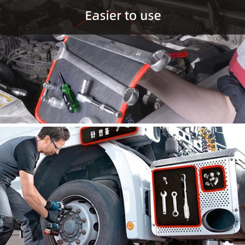 Double Sided Magnetic Leather Screws Wrenches Storage Pad for Efficient Office Organization and Quick Note Taking