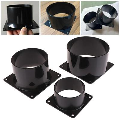 75/100/120/150mm Black Flange Connector ABS Square Bottom Straight Flange Air Inlet And Outlet Air Ducting Connection Flange