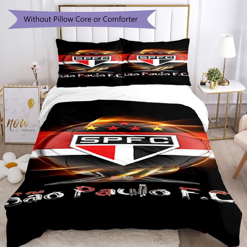 Paulo Fc Emblem Printed Pattern Duvet Cover Set – includes 1 duvet cover and 2 matching pillowcases Bedroom decor Christmas gifts