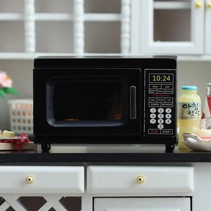 1:12 Dollhouse Miniature Black Microwave Oven Furniture Home Model Decor Toy Doll House Accessories