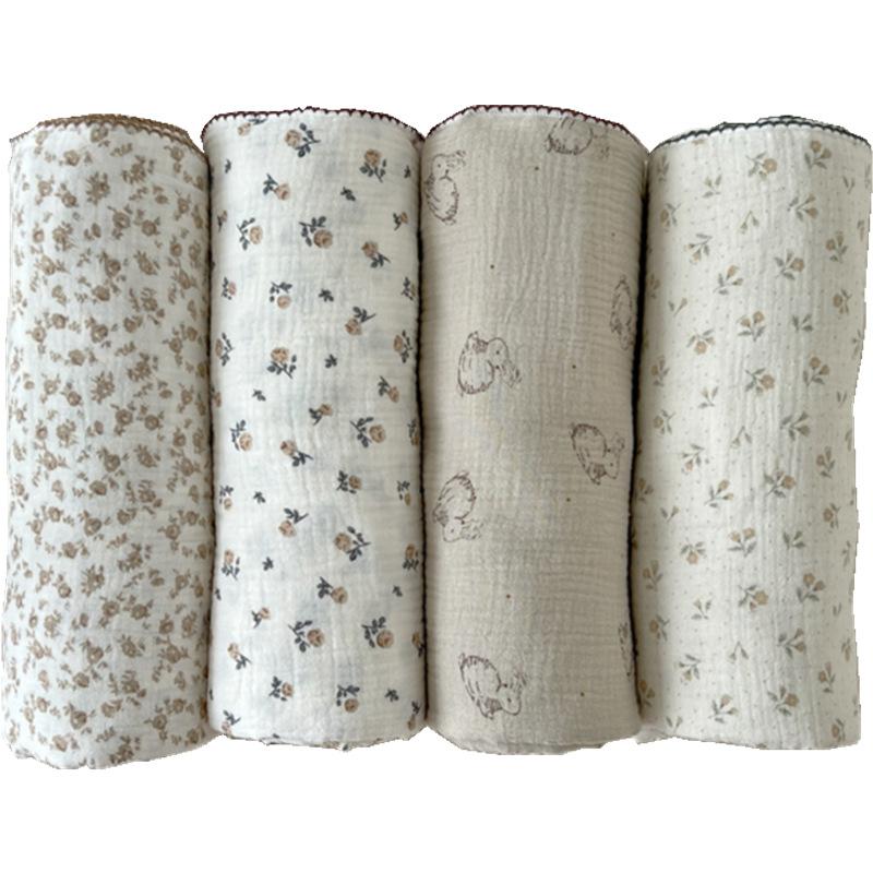 INS Gauze 100% Cotton Princess Blanket Summer Floral Baby Children Kids Blankets Soft Sleeping Bed Crib Quilt Stroller Blanket
