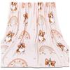 Cute Corgi Blanket Puppy Pattern Blanket Soft Flannel Blanket for Children Adult Gift Blanket