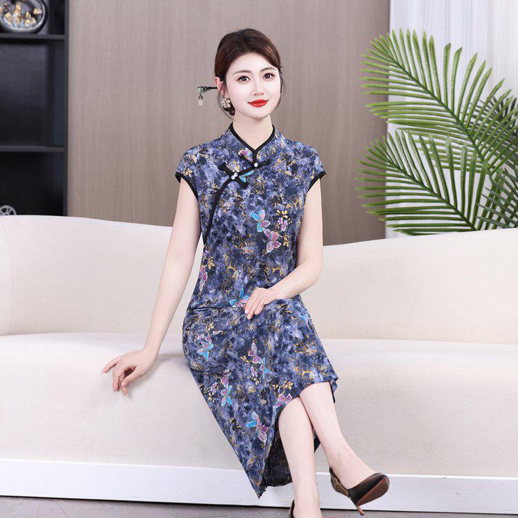 Summer Style Everyday Cheongsam for Middle-Aged Moms (50-60) - Flattering Fit for Comfort & Elegance