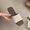 Folded soft leather slippers for women to wear summer soft flat-bottomed seaside vacation beach shoes one-word sandals