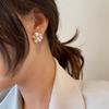 S925 Silver Pearl Flower Stud Earrings: Elegant French Luxury Rhinestone Design for Women