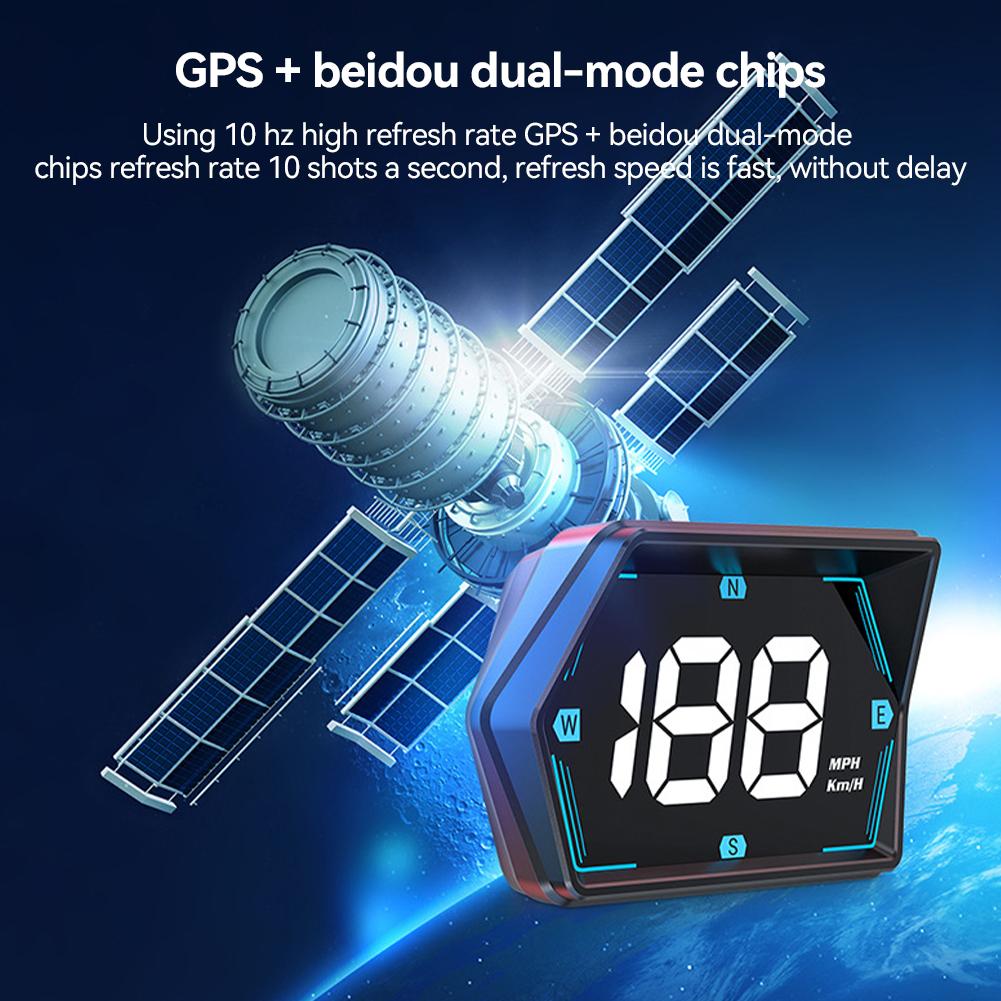 Auto HUD Head Display Digitální rychloměr GPS Měřič rychlosti KMH MPH Displej USB pro příslušenství k náhradním dílům pro nákladní automobily a motocykly