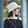 SOMALER Winter Elegant Banquet Fedora Hat Wool Felt Fedoras with Fashion Decoration Women's Autumn Cloche Hats Wool Bucket Caps