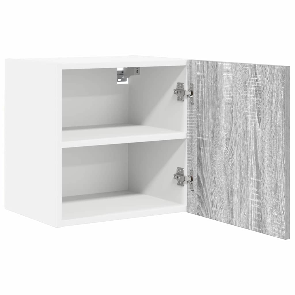 Hanging Cabinet with Door 2 pcs Grey Sonoma and White 40 x 31 x 40 cm