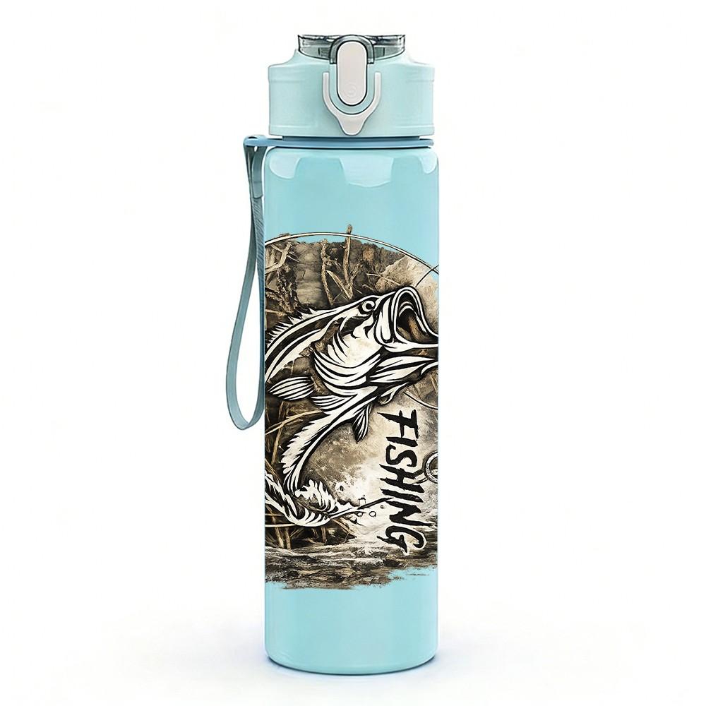 1PC Wild Tiger Close Up Animal Print 750ml Color Plastic Sports Water Bottle Leakproof Flip Straw Lid Suitable for Sports Office Home Use