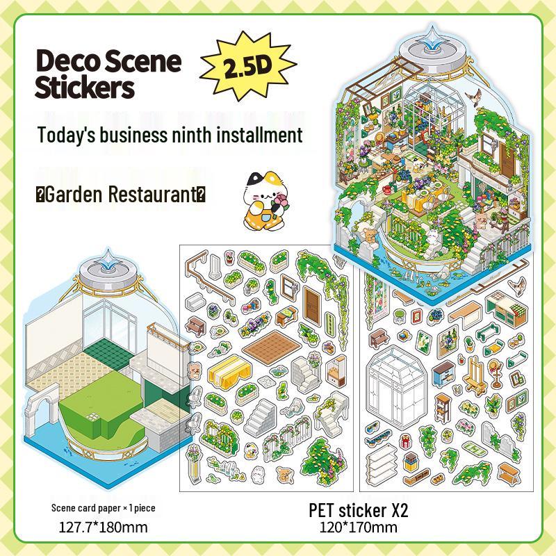 InfeelMe Samolepky na miniaturní scény 9. edice 2,5D Mini 3D Chaloupka Krajinomalba