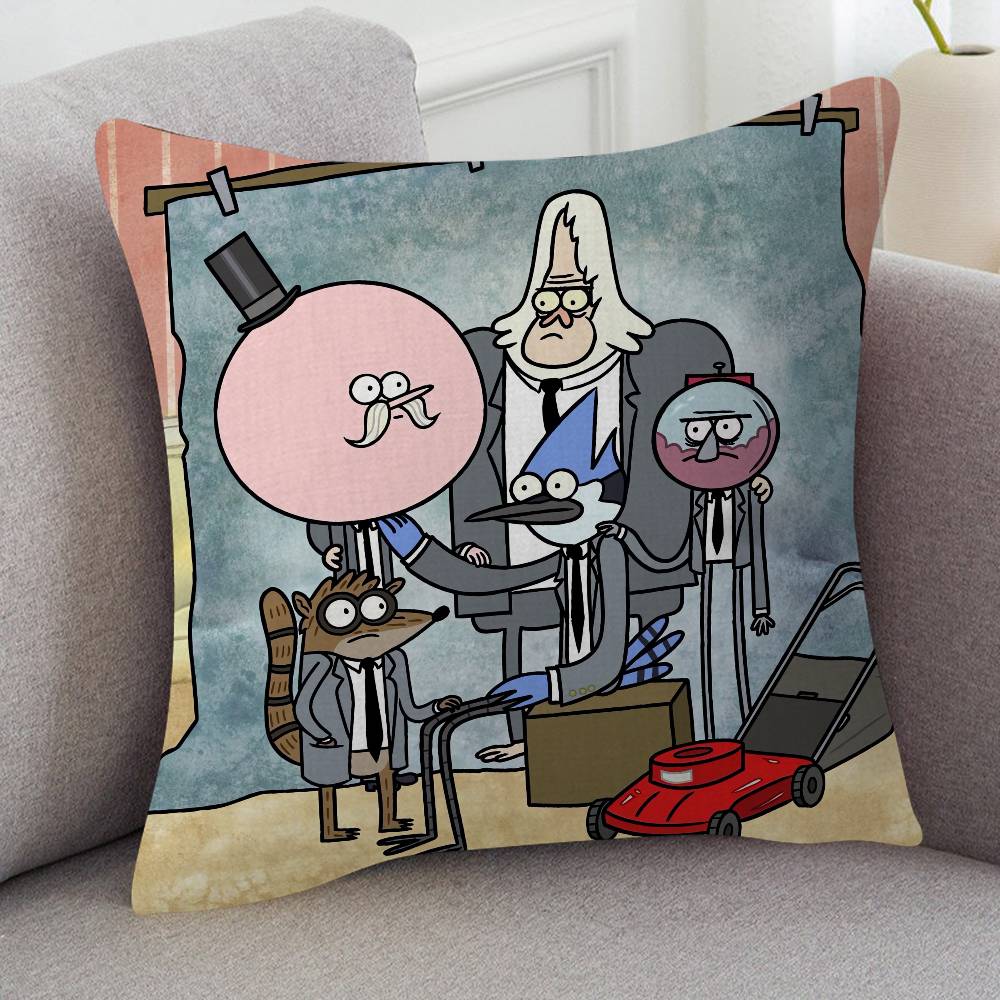 Anime Regular Show Cute Cartoon Twodimensional Pillowcase Bedroom Sofa Cushion Cover Nap Pillow Cover