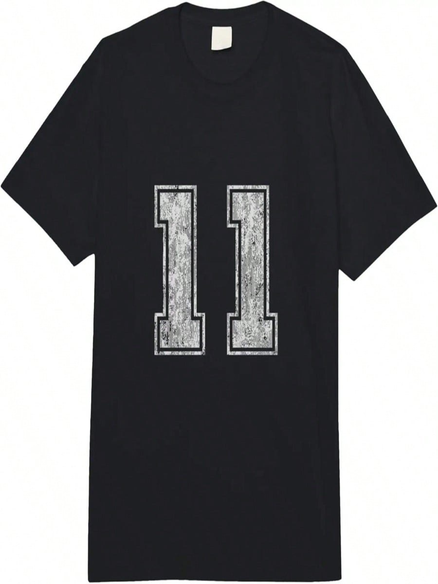 Number 11 Eleven Tee Sports Design Adult Heavyweight T-Shirt S
