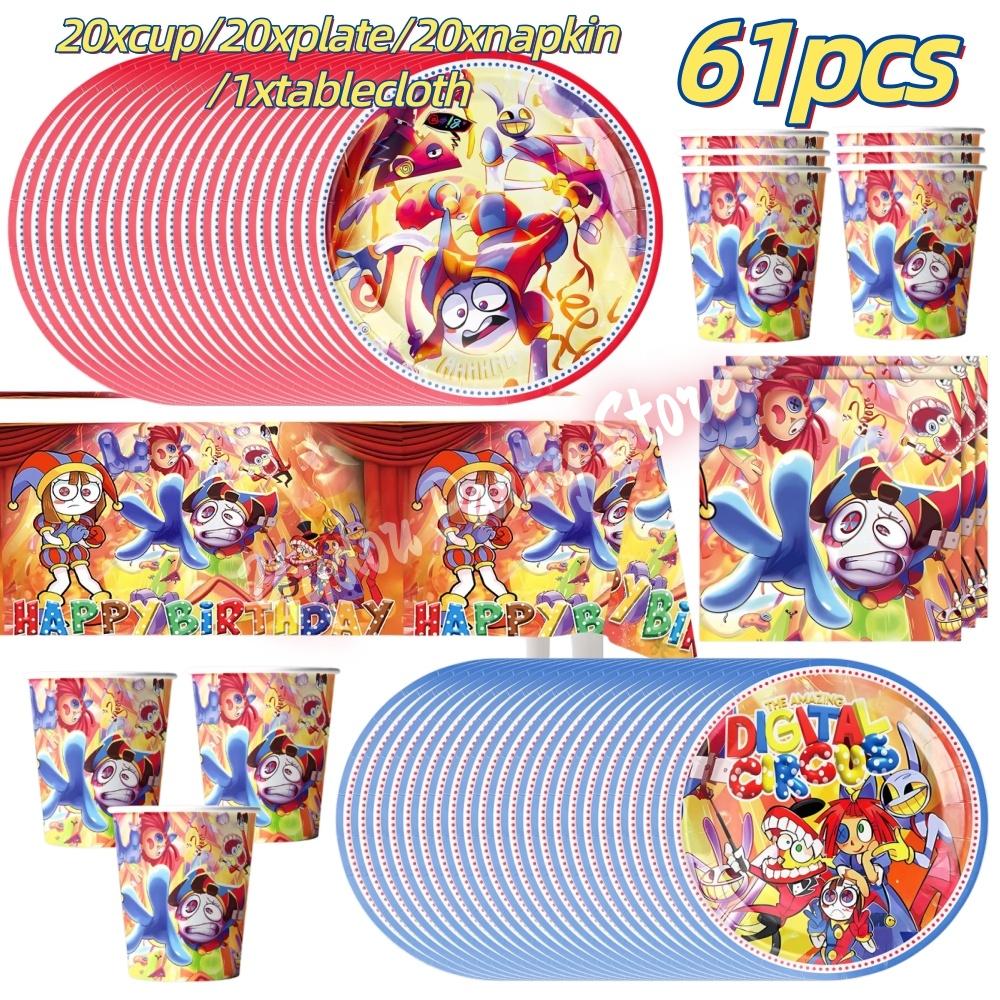 Incredibili Decorazioni per Festa di Compleanno Digitalizzate Stoviglie da Circo Tazza Piatto Tovaglioli per Bambini Photo Booth Forniture per Festa Baby Shower