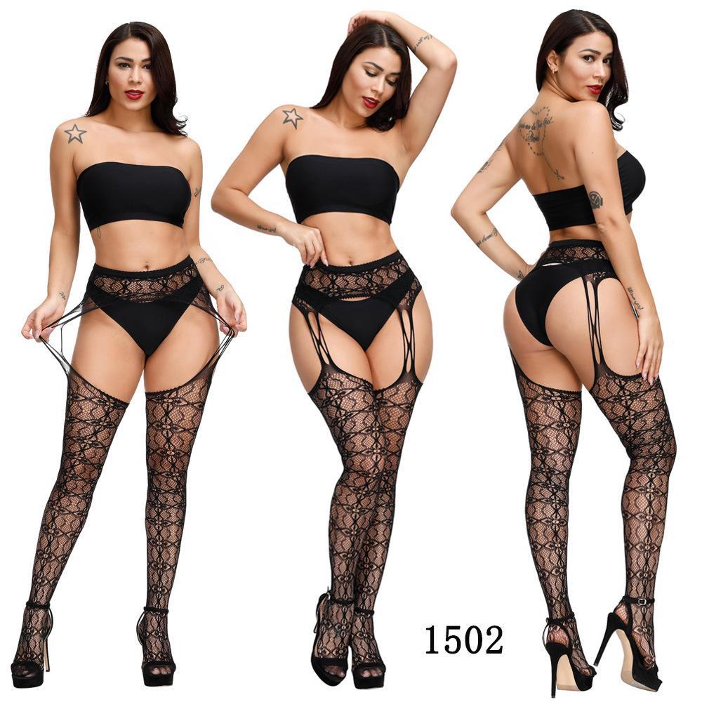 Ciorapi și chiloți ademenți cu design cu crotch deschis